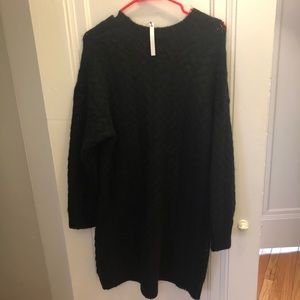 Black knit sweater dress